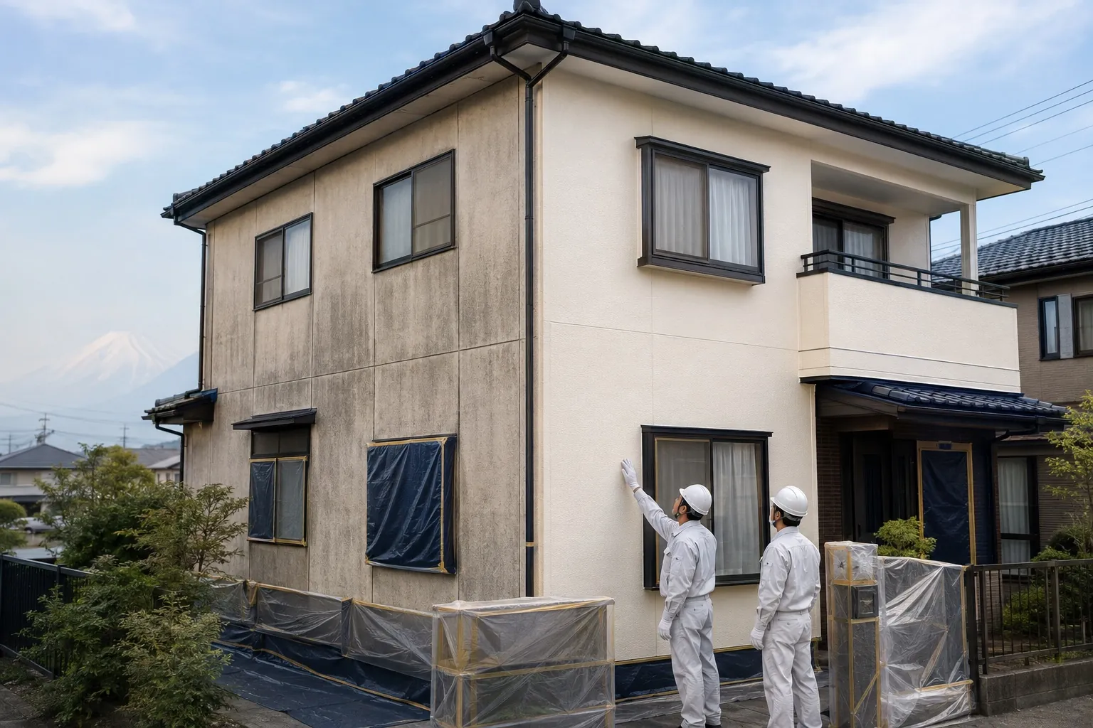 富士市の外壁塗装施工事例｜ビフォーアフターで見る工程と仕上がり